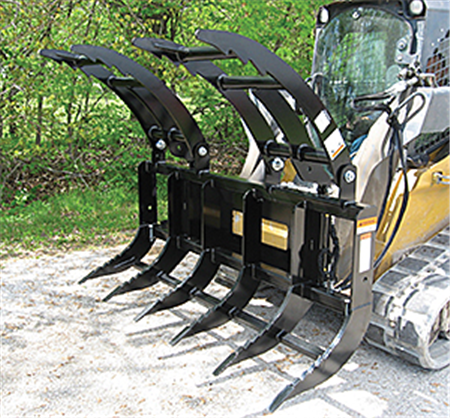 84" Brush Grapple with Dual Grapples, Skid Steer Mount