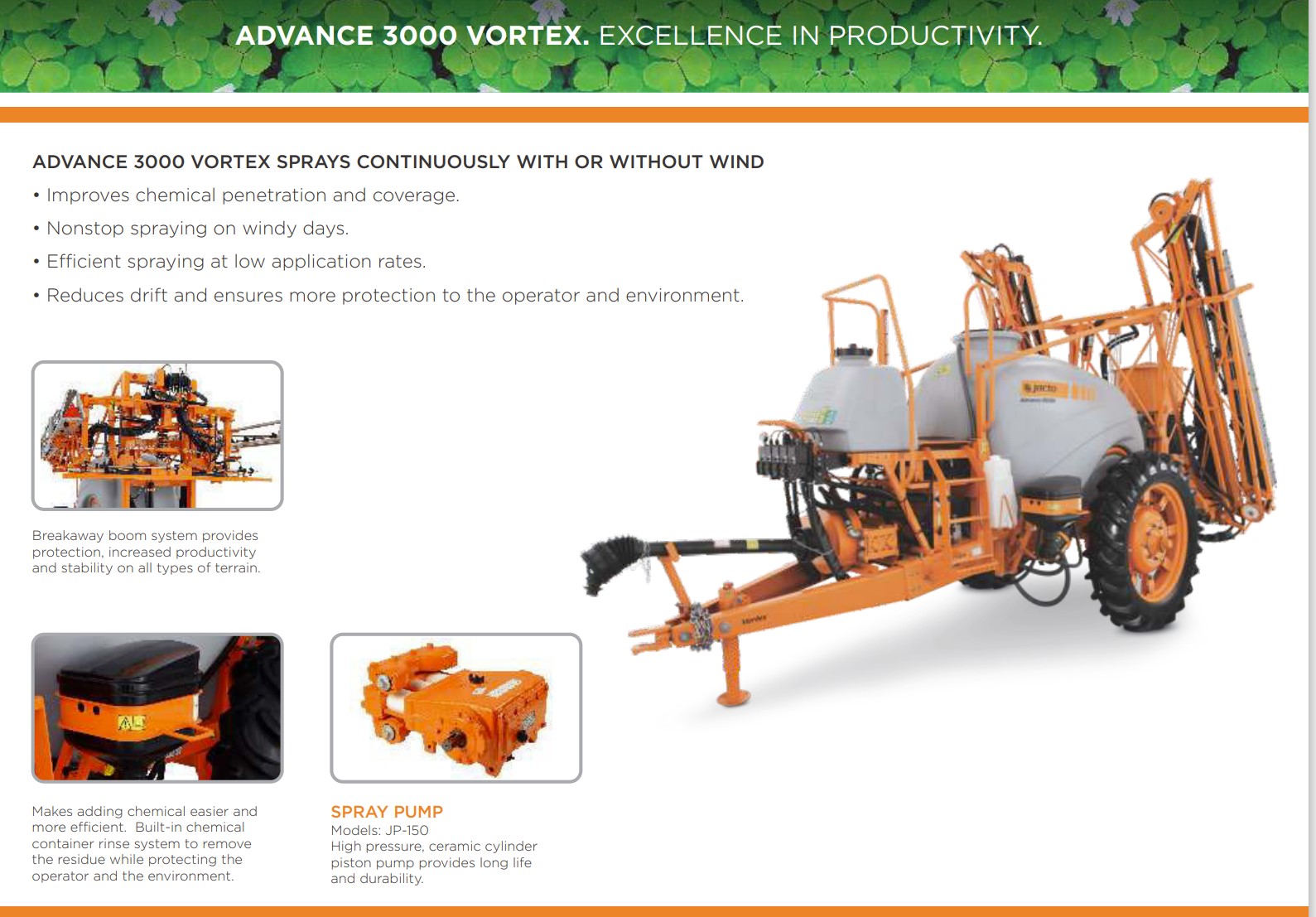 Advance Vortex-Air Assist Boom-800 gal poly tank-60' Boom